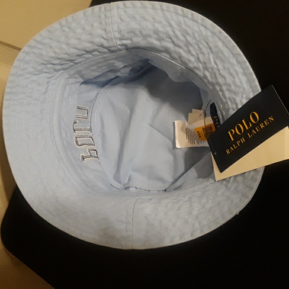NWT Polo Ralph Lauren Beach Polo Spell-out Bucket Hat - Blue - Picture 11 of 12